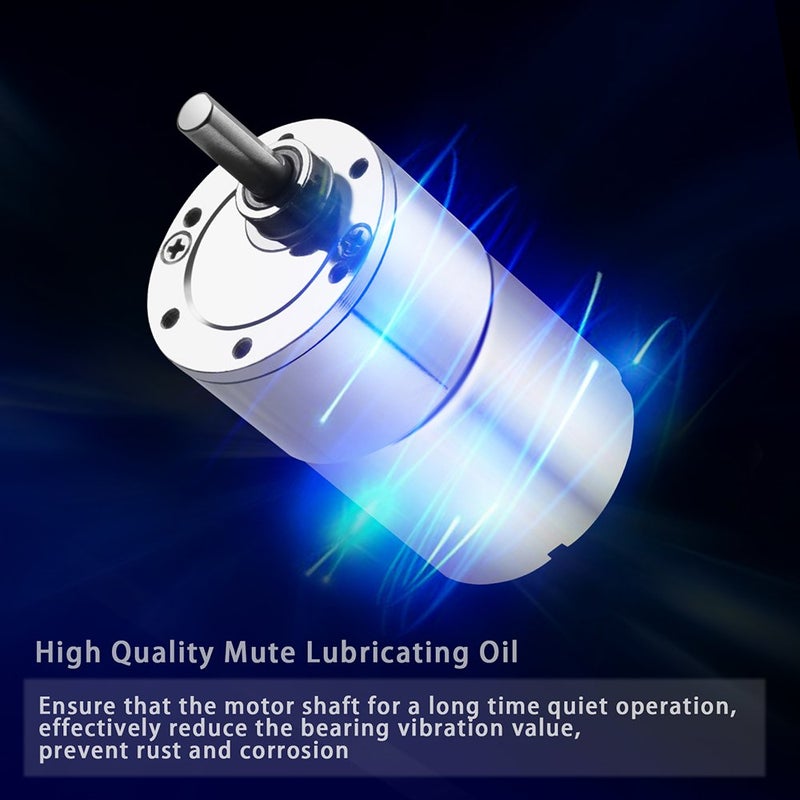 Greartisan DC 24V 100RPM Gear Motor High Torque Electric Micro Speed Reduction Geared Motor Eccentric Output Shaft 37mm Diameter Gearbox - Image 3